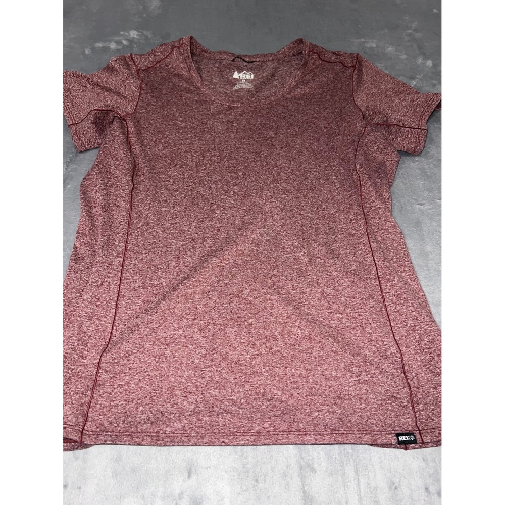 REI Co-op Womens Medium Heathered Burgundy Red Active Short Sleeve T-Shirt